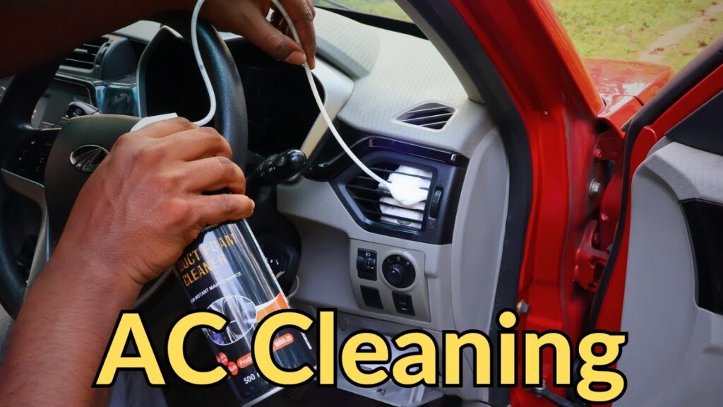 Using A/C cleaner spray for how to clean a car’s air conditioning system